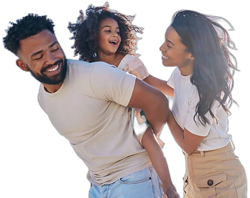 A young family protected by term life insurance